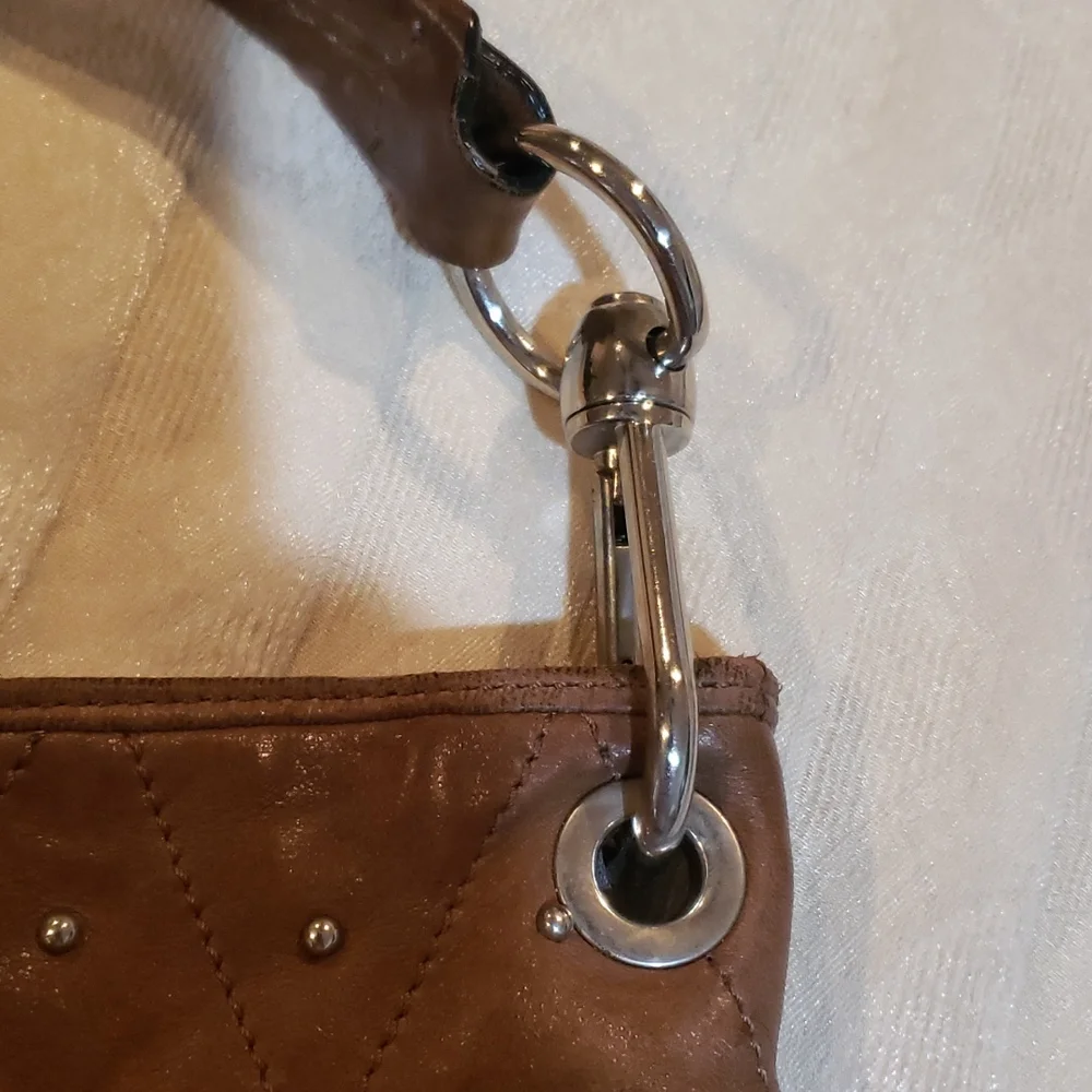 ABRO Vintage Hobo Taupe Leather Handbag